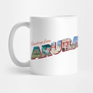 Greetings from Aruba Vintage style retro souvenir Mug